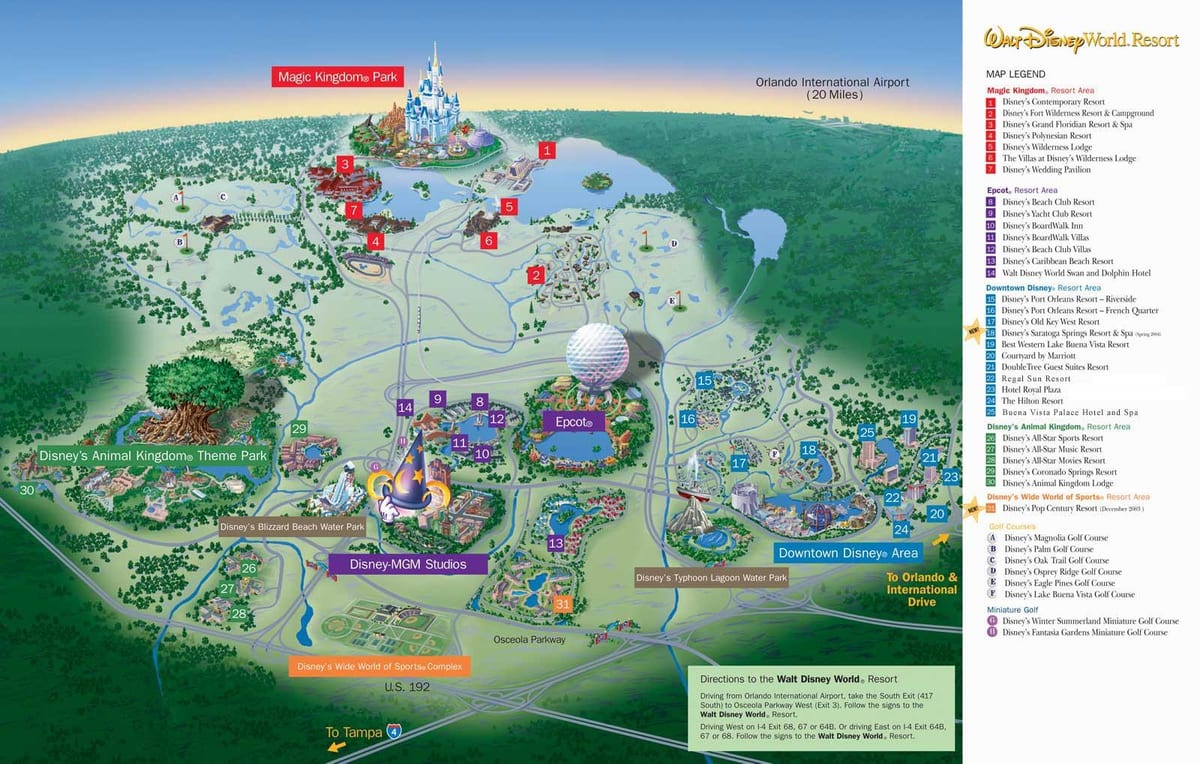 mapa Walt Disney World