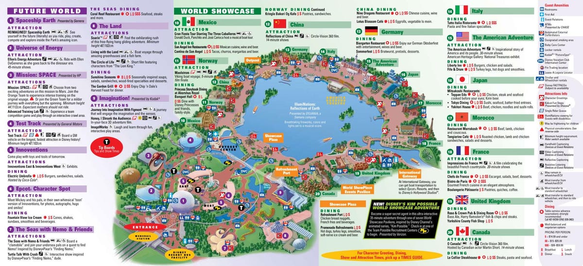 Disney World EPCOT mapě