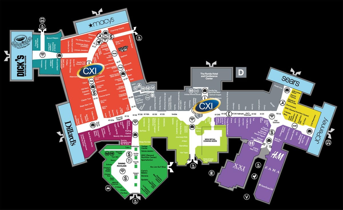 Florida mall v Orlando map
