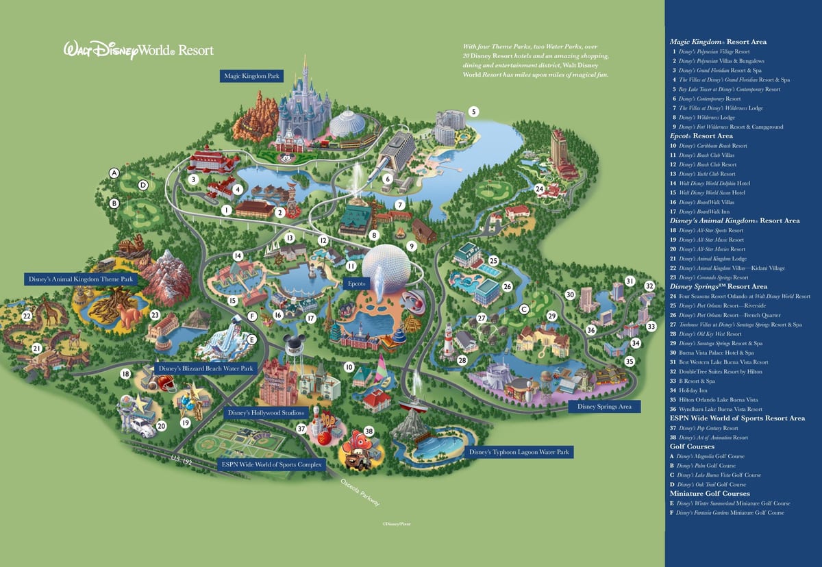 Disney resort Orlando map