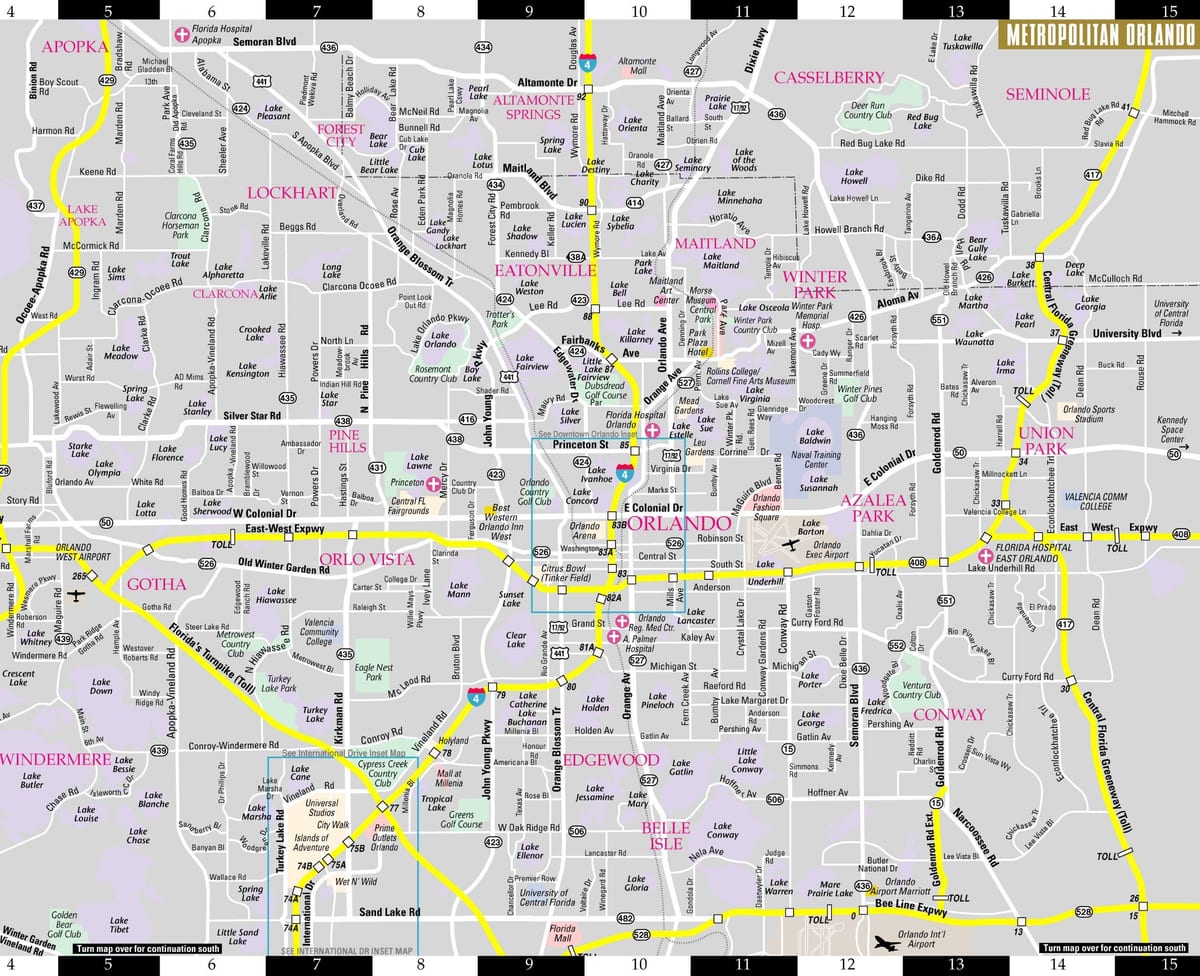 mapa Orlando čtvrtí