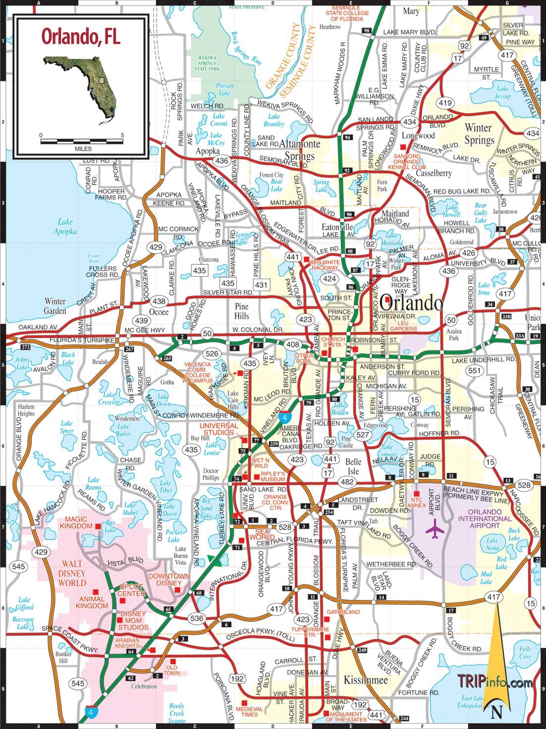 mapa Orlando Florida