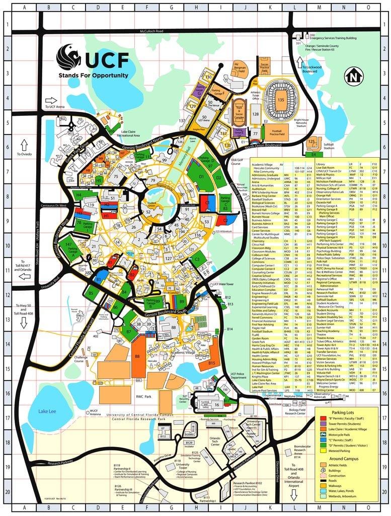 mapa z university of central Florida