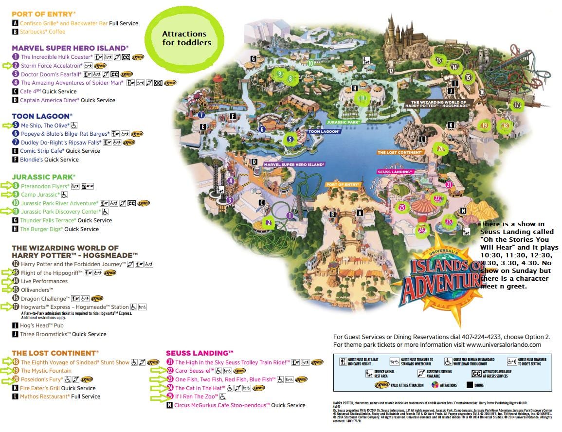 Universal Studios Islands of Adventure mapě