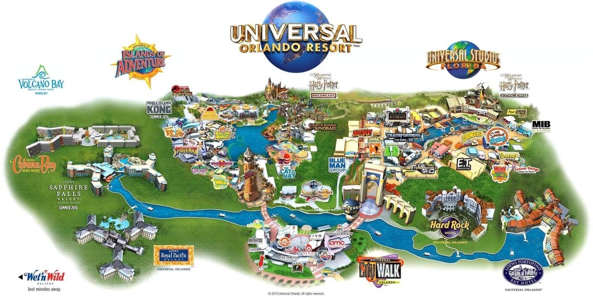 mapa Universal Orlando