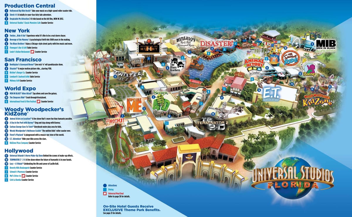 Universal Orlando park mapě