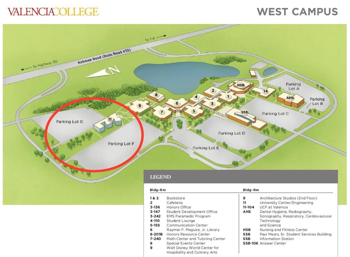 Valencia college west campus mapa