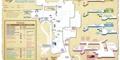 Florida hospital mapě