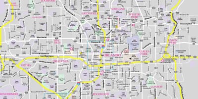 Mapa Orlando Florida oblasti