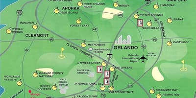 Mapa Orlando golfových hřišť