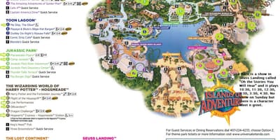 Universal Studios Islands of Adventure mapě